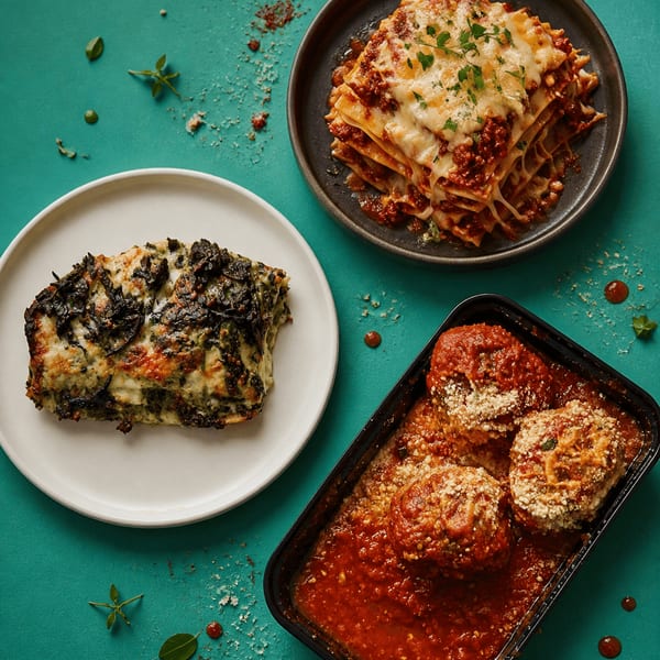 Mattiello's House of Lasagna catering spread